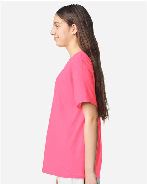 Gildan Youth Light Cotton T-Shirt 3000B - Safety Pink