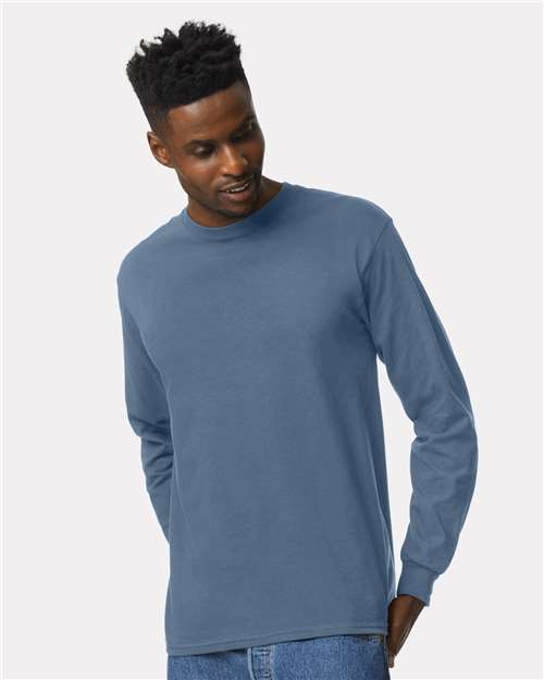 Gildan Unisex Ultra Cotton® Long Sleeve T-Shirt 2400 - Indigo Blue