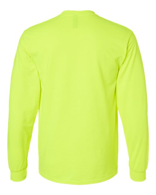 Gildan Unisex Ultra Cotton® Long Sleeve T-Shirt 2400 - Safety Green