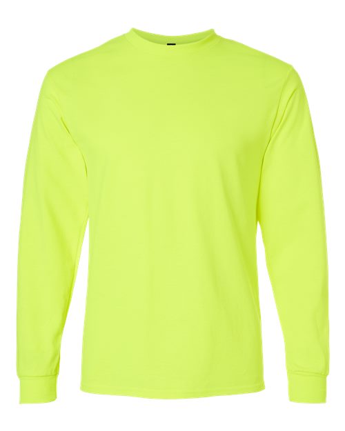 Gildan Unisex Ultra Cotton® Long Sleeve T-Shirt 2400 - Safety Green