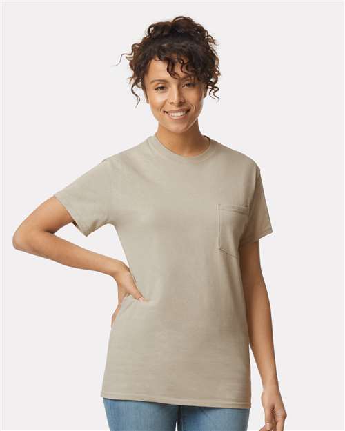 Gildan Unisex Ultra Cotton® Pocket T-Shirt 2300 - Sand