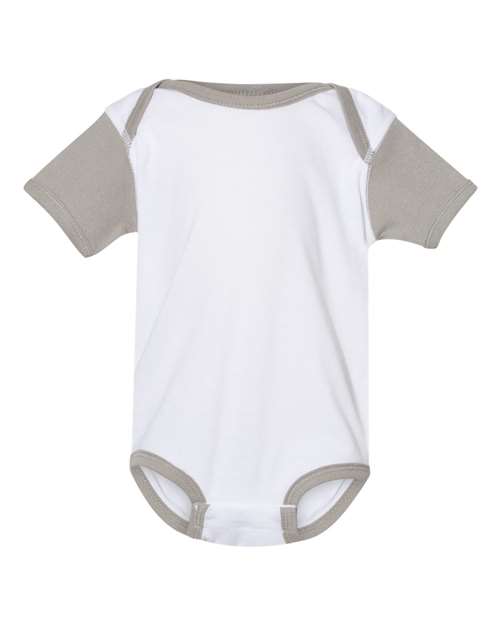 4400 Infant Baby Rib Bodysuit - White/ Titanium