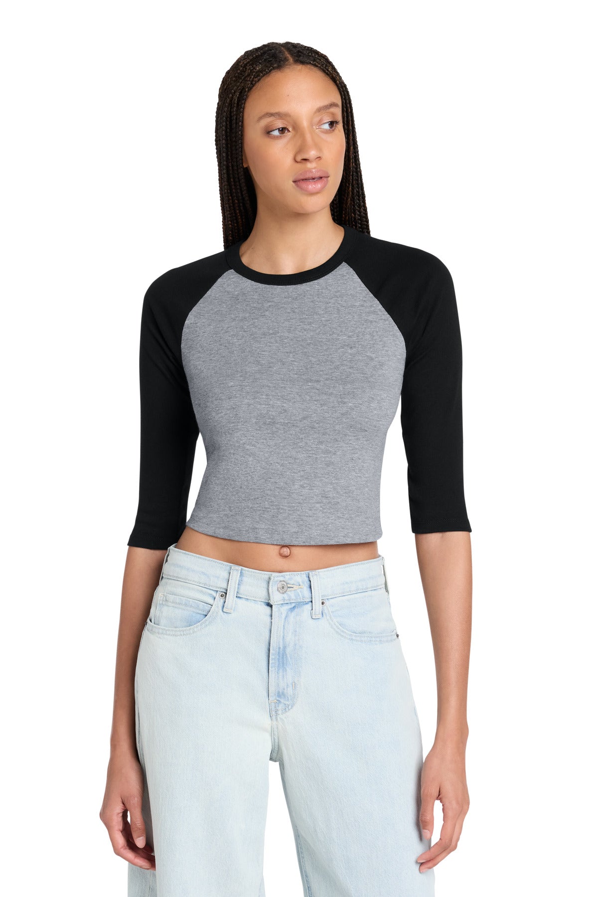 BELLA+CANVAS ® Women's Micro Rib 3/4 Raglan Baby Tee BC1200