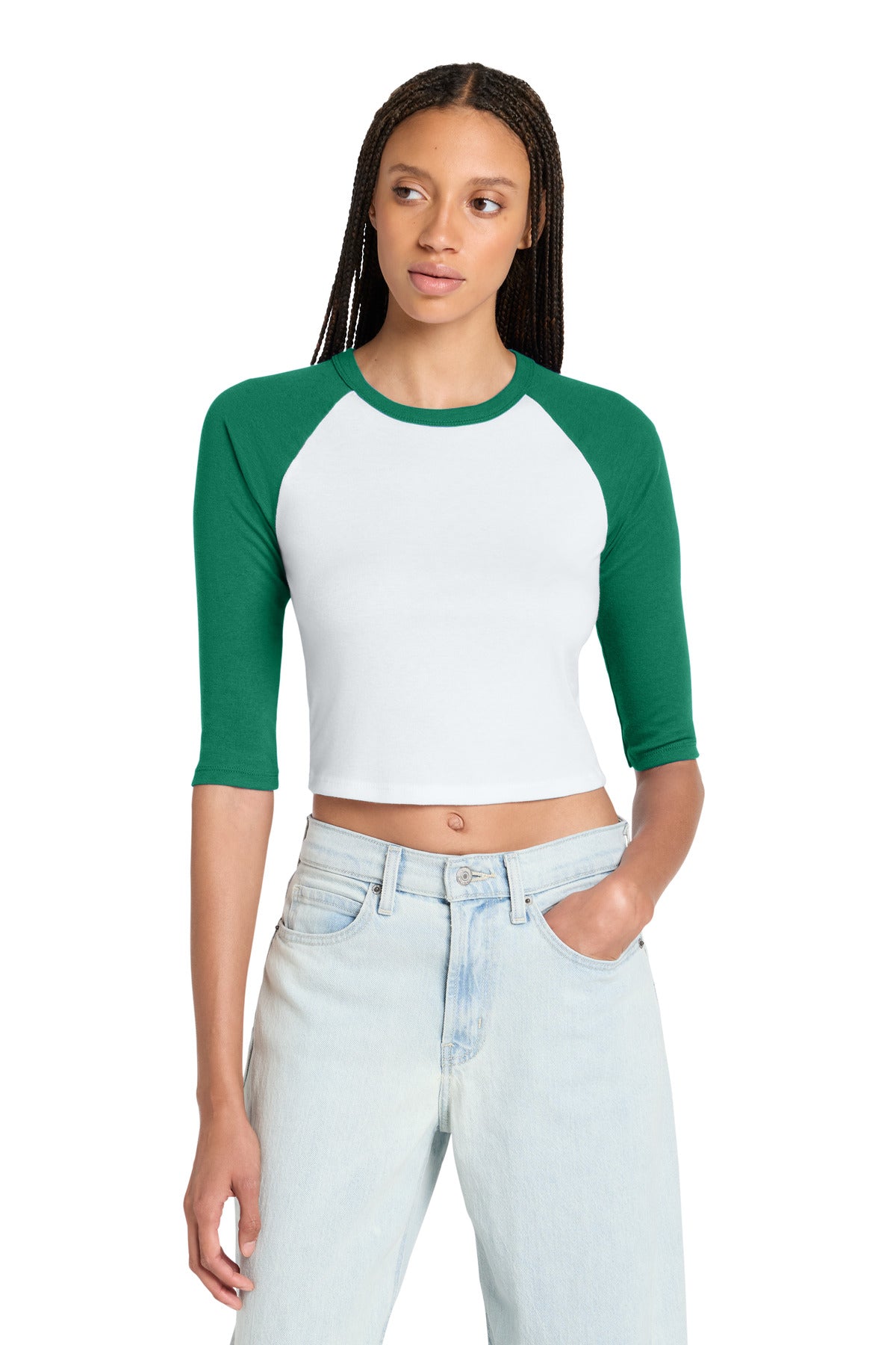 BELLA+CANVAS ® Women's Micro Rib 3/4 Raglan Baby Tee BC1200