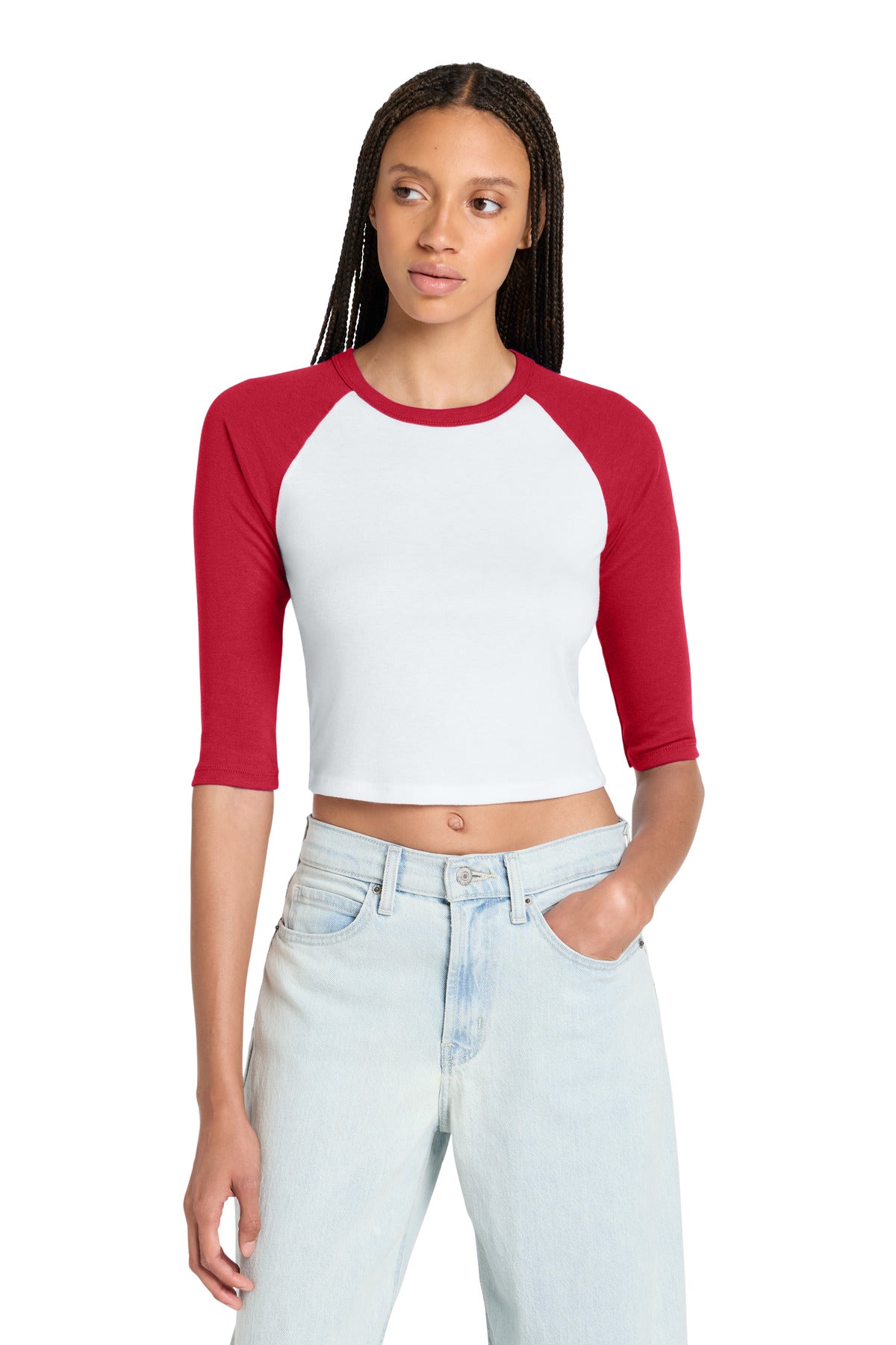 BELLA+CANVAS ® Women's Micro Rib 3/4 Raglan Baby Tee BC1200