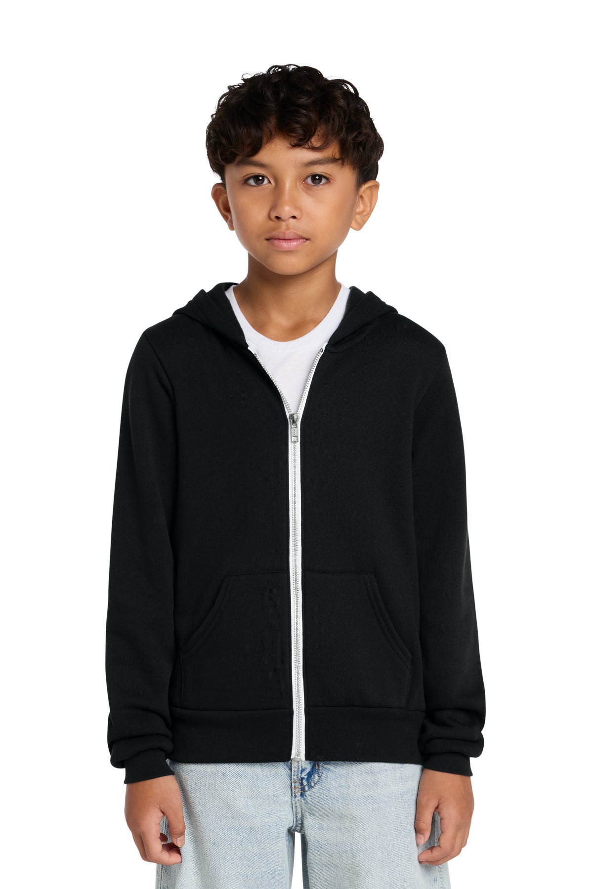 BELLA+CANVAS ® Youth Sponge Fleece Full-Zip Hooded Sweatshirt BC3739Y
