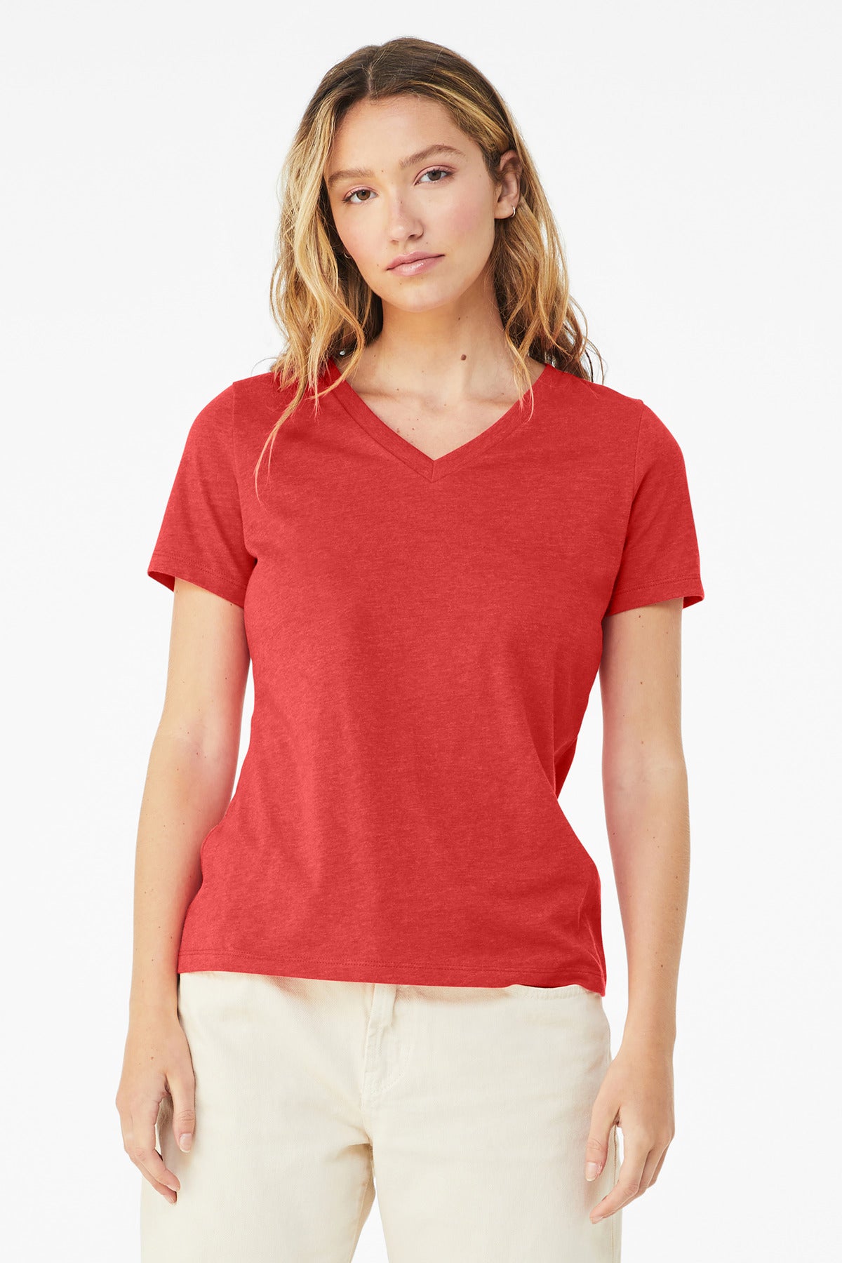 BELLA+CANVAS ® Women's Relaxed Heather CVC V-Neck Tee BC6405CVC
