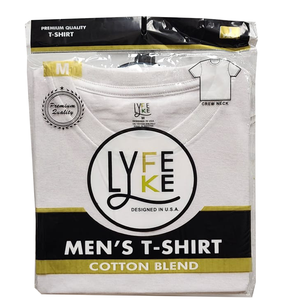 LYCTS 12 Pack Cotton Blend S/S Round Neck T-Shirts