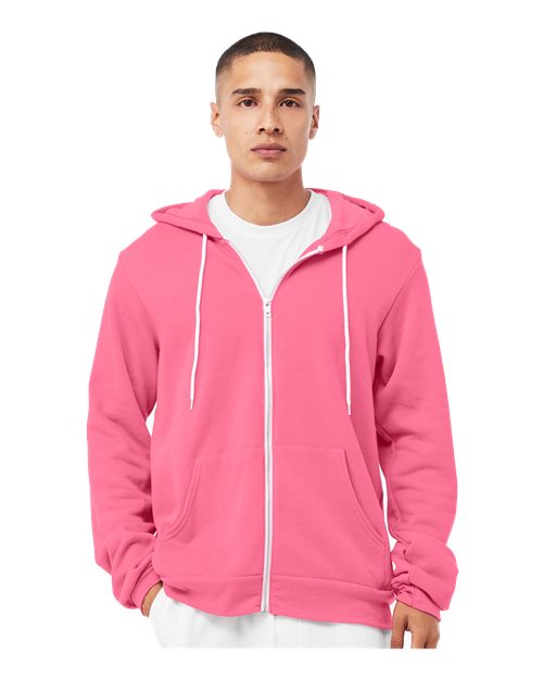 3739 Sponge Fleece Full-Zip Hoodie - Heather Charity Pink