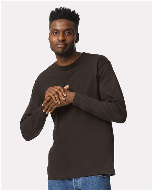Gildan Unisex Ultra Cotton® Long Sleeve T-Shirt 2400 - Dark Chocolate