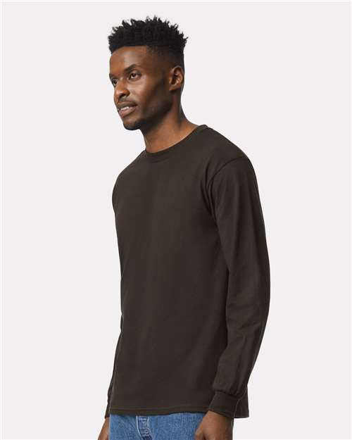 Gildan Unisex Ultra Cotton® Long Sleeve T-Shirt 2400 - Dark Chocolate