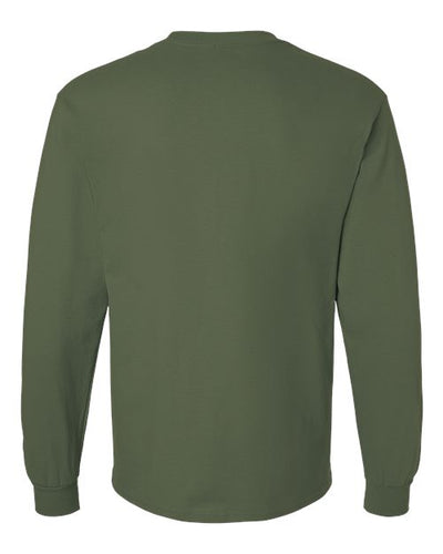 Gildan Unisex Ultra Cotton® Long Sleeve T-Shirt 2400 - Military Green