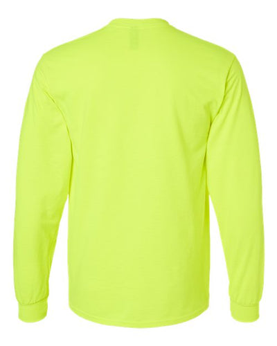 Gildan Unisex Ultra Cotton® Long Sleeve T-Shirt 2400 - Safety Green