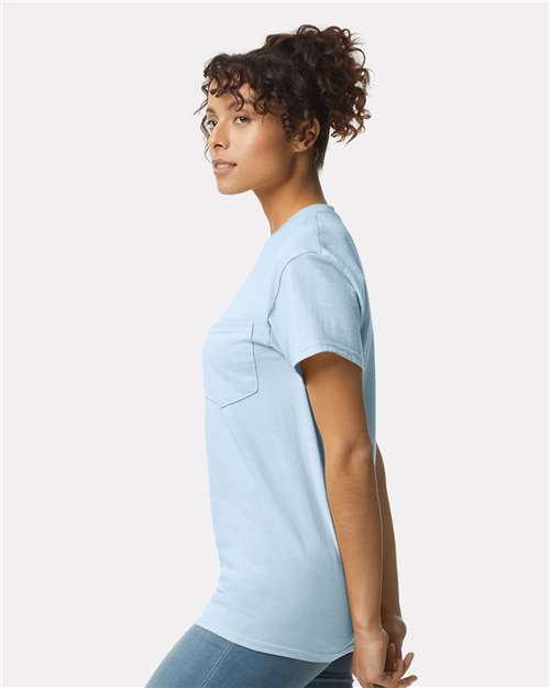 Gildan Unisex Ultra Cotton® Pocket T-Shirt 2300 - Light Blue