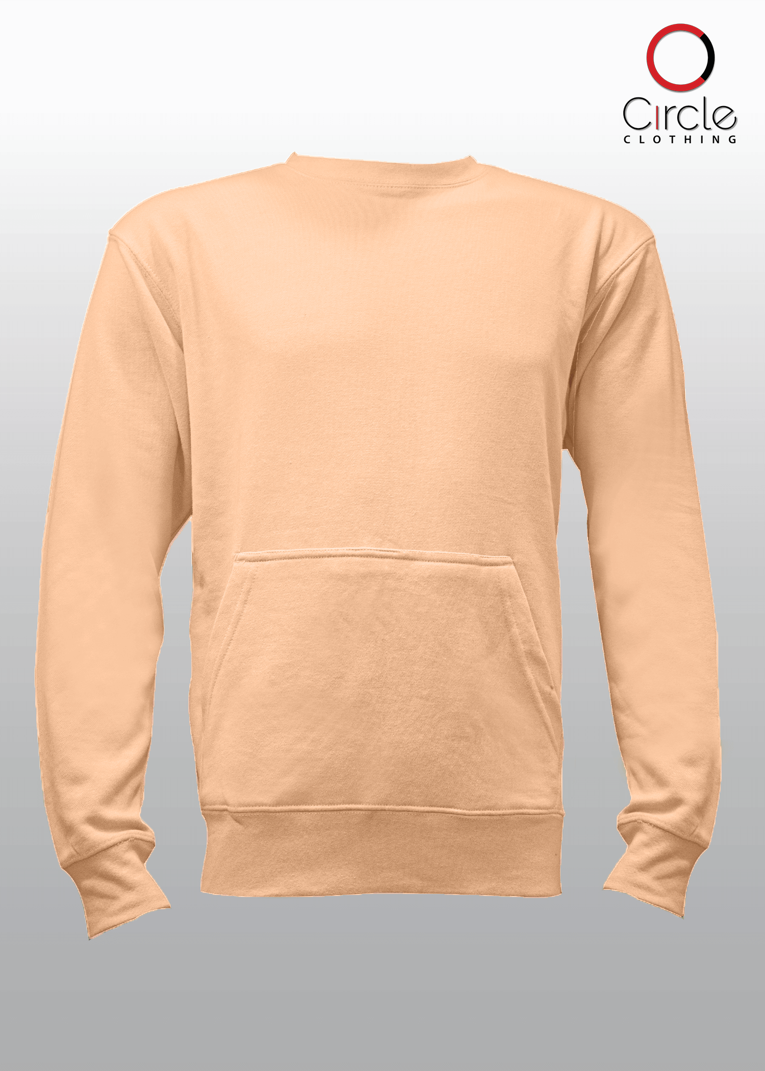 2615 Unisex French Terry Crewneck Sweatshirt with Pocket peach