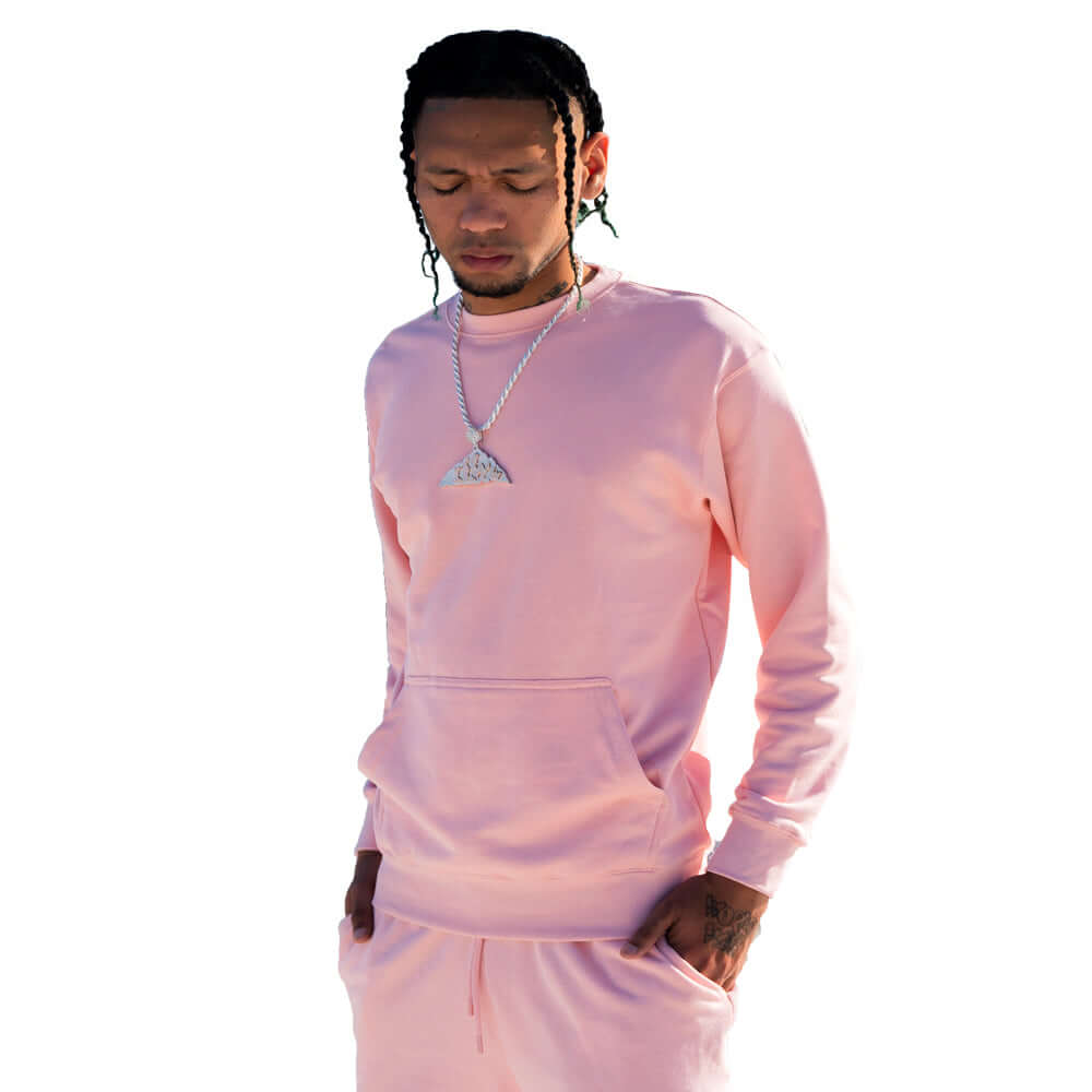 2615 Unisex French Terry Crewneck Sweatshirt with Pocket powderpink