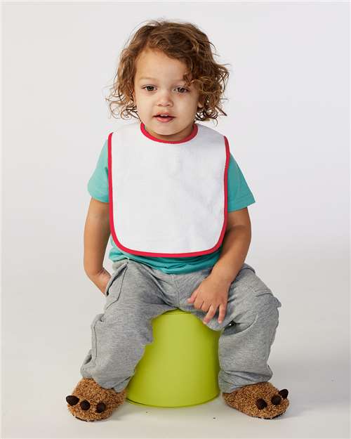 1003R Infant Contrast Trim Terry Bib