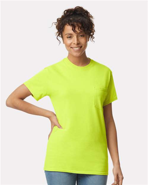Gildan Unisex Ultra Cotton® Pocket T-Shirt 2300 - Safety Green