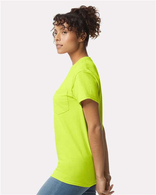 Gildan Unisex Ultra Cotton® Pocket T-Shirt 2300 - Safety Green