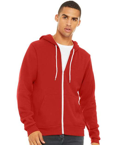 3739 Sponge Fleece Full-Zip Hoodie - Red