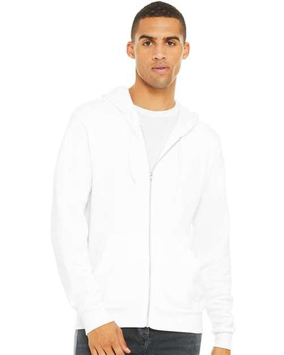 3739 Sponge Fleece Full-Zip Hoodie - White