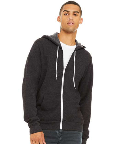 3739 Sponge Fleece Full-Zip Hoodie - Dark Grey Heather
