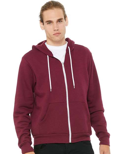 3739 Sponge Fleece Full-Zip Hoodie - Maroon