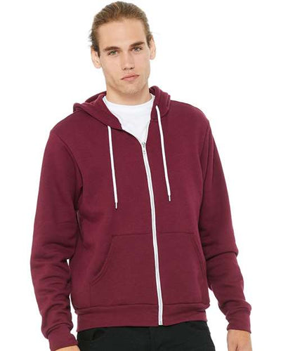 3739 Sponge Fleece Full-Zip Hoodie - Maroon