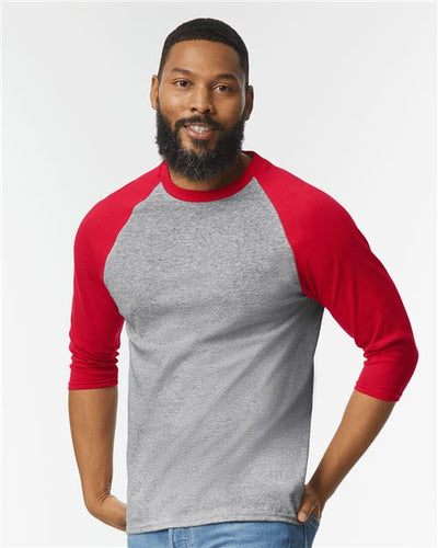 5700 Unisex Heavy Cotton™ Raglan Three-Quarter Sleeve T-Shirt