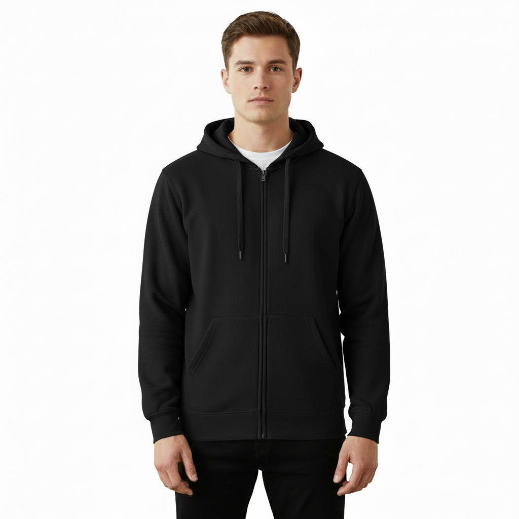 CVC 9 oz Heavy Duty Unisex Cut Zipper Pullover Hoodie