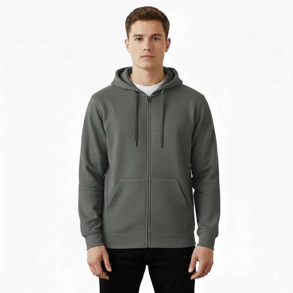 CVC 9 oz Heavy Duty Unisex Cut Zipper Pullover Hoodie