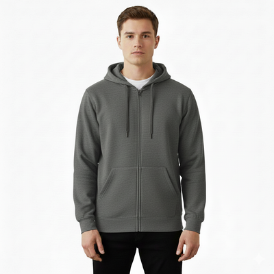 CVC 9 oz Heavy Duty Unisex Cut Zipper Pullover Hoodie