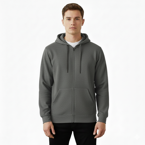 CVC 9 oz Heavy Duty Unisex Cut Zipper Pullover Hoodie