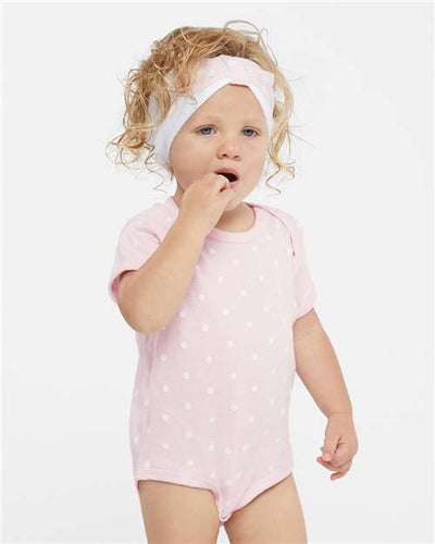 4400 Infant Baby Rib Bodysuit - Ballerina/ White Dot