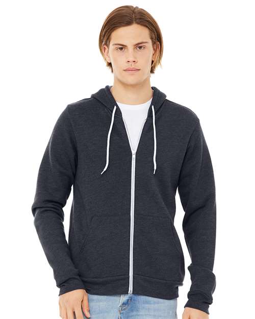 3739 Sponge Fleece Full-Zip Hoodie - Heather Navy
