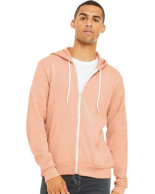 3739 Sponge Fleece Full-Zip Hoodie - Peach