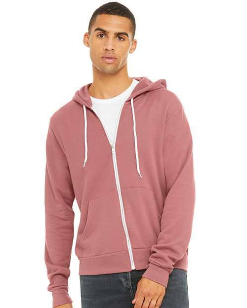 3739 Sponge Fleece Full-Zip Hoodie - Mauve