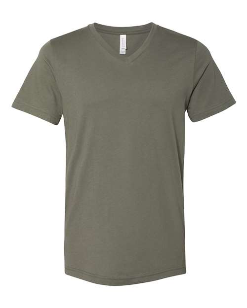 3005 Jersey V-Neck Tee - Military Green