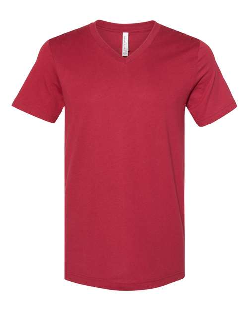 3005 Jersey V-Neck Tee - Cardinal