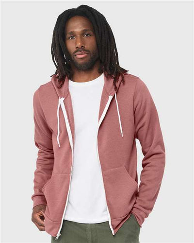 3739 Sponge Fleece Full-Zip Hoodie - Heather Mauve