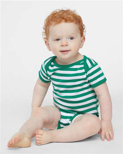 4400 Infant Baby Rib Bodysuit - Kelly/ White Stripe