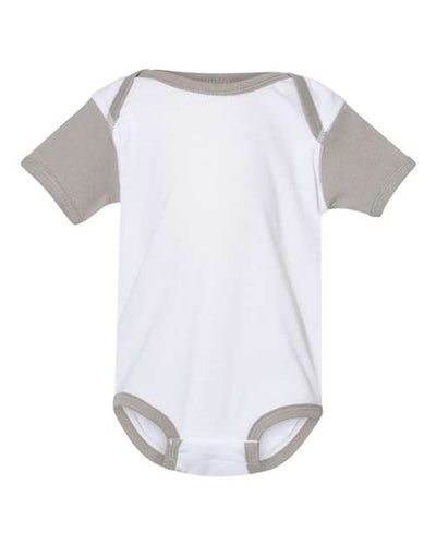 4400 Infant Baby Rib Bodysuit - White/ Titanium