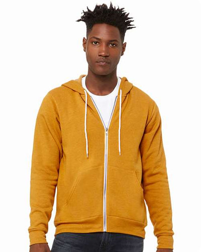 3739 Sponge Fleece Full-Zip Hoodie - Heather Mustard