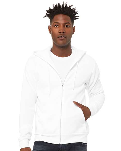 3739 Sponge Fleece Full-Zip Hoodie - DTG White