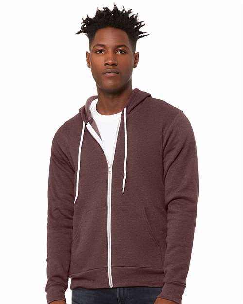3739 Sponge Fleece Full-Zip Hoodie - Heather Maroon