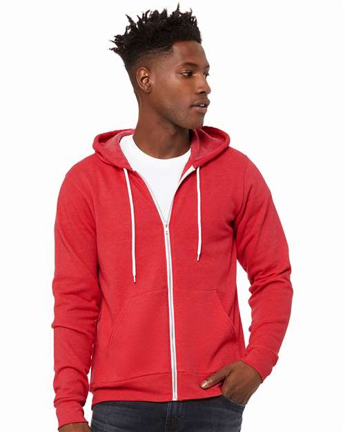 3739 Sponge Fleece Full-Zip Hoodie - Heather Red