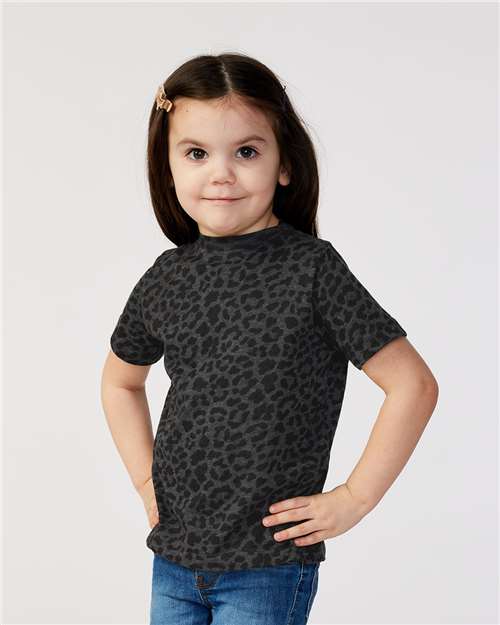 3321 Toddler Fine Jersey Tee - Black Leopard