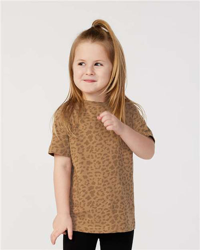 3321 Toddler Fine Jersey Tee - Brown Leopard