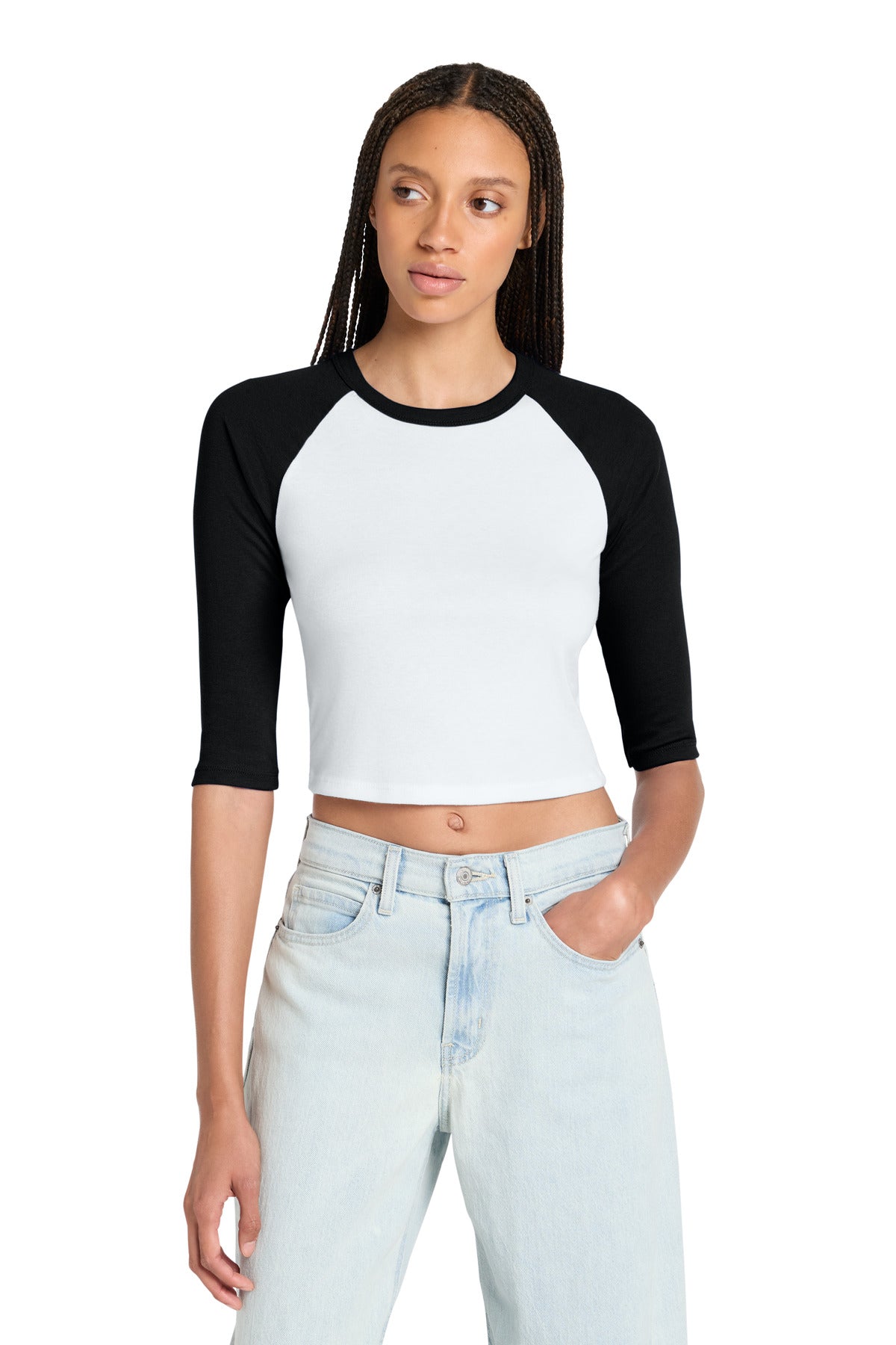 BELLA+CANVAS ®  Women's Micro Rib 3/4 Raglan Baby Tee BC1200