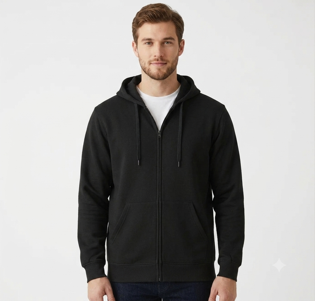 CVC 9 oz Heavy Duty Unisex Cut Zipper Pullover Hoodie